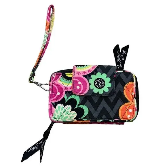 Vera Bradley Ziggy Zinnia Zip Around Wristlet Wallet Small Floral - Picture 2 of 5